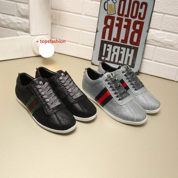 

2019 women letter ribbon flat shoes genuine leather casual sports shoes sneakers with, Black;green