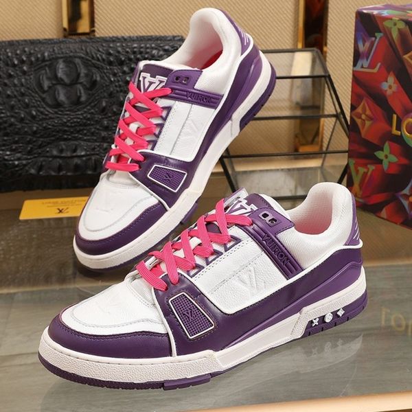 

2020 b46 fashion trend mens designer shoes leather mesh breathable comfortable outdoor shoes lace-up casual hiker shoes mens sneakers, Black