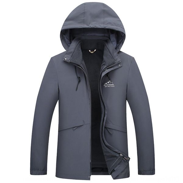 

vssqp autumn and winter new men's windbreaker jacket plus plus size jacket men's fat outdoor leisure sports hooded windbreaker two, Blue;black
