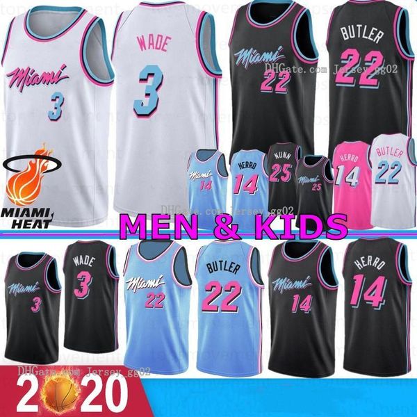 

dwyane 3 wade mens basketball jerseys jimmy 22 butler 14 tyler herro goran miami nba heat kendrick 25 nunn 7 dragic new college, Black;red