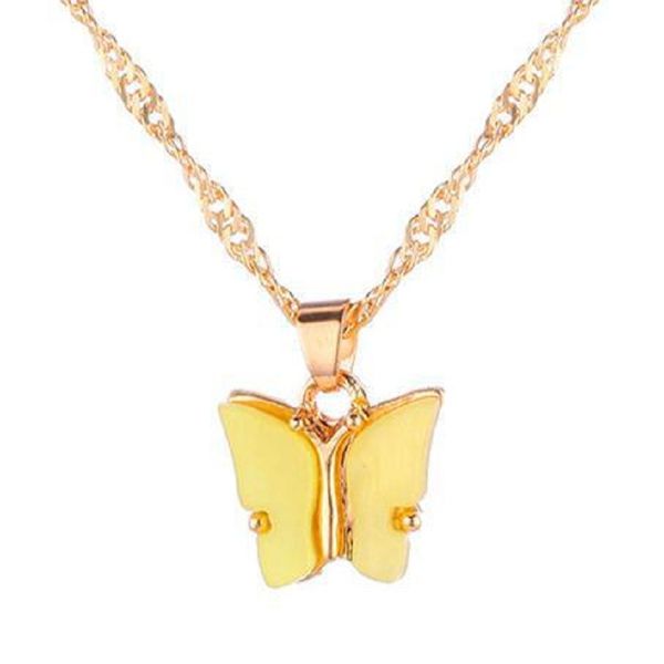 

2020 summer news fashion cute butterfly pendant necklace women simple alloy clavicle necklace jewelry accessories, Silver