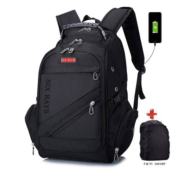 

sixrays children school bags usb charging fashion business casual tourist anti-theft waterproof 15.6 inch lapmen backpack
