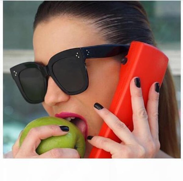 

u 2019 kim kardashian sunglasses lady flat eyewear lunette femme women luxury branded sunglasses women rivet sun glasse uv400dr3562, White;black