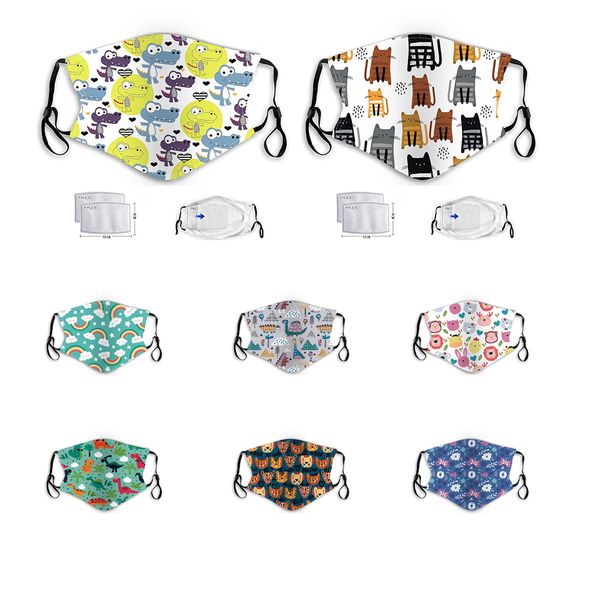 

new designer face mask rainbow car mouth masks children cartoon mask pm2.5 dustproof and smog mask earhook washable baby masks w-00009