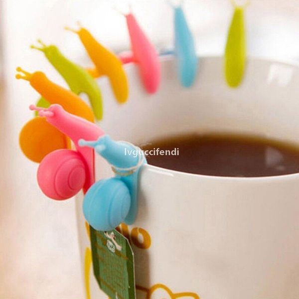 

6 colors to choose cute snail shape silicone tea bag holder cup mug candy colors gift set good tea tools tea infuser lx6026
