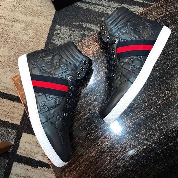 

men 's ace signature high sneaker mens shoes new arrival breathable shoes lace -up lightweight men boots scarpe da uom, Black