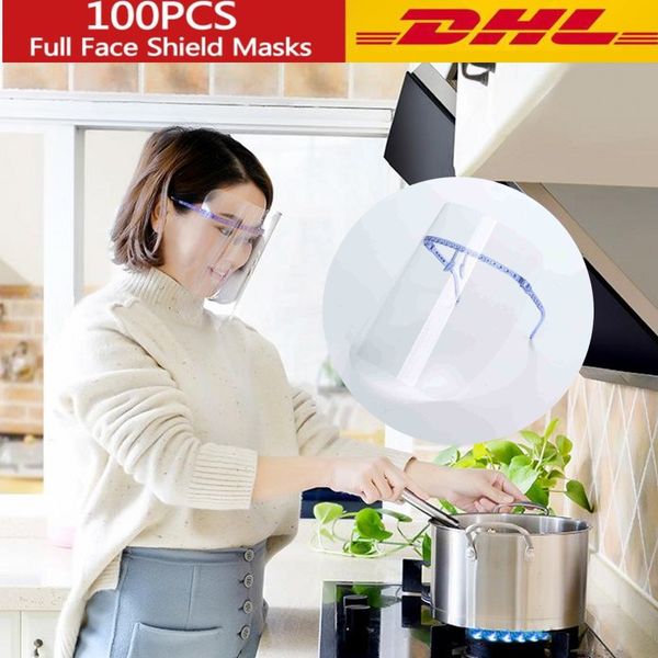 

US Stock HOT Clear Protective Face Shield Mask Plastic Full Face Protection Isolation Mask Anti-fog Oil Protective Mask Shield Hat FY8104