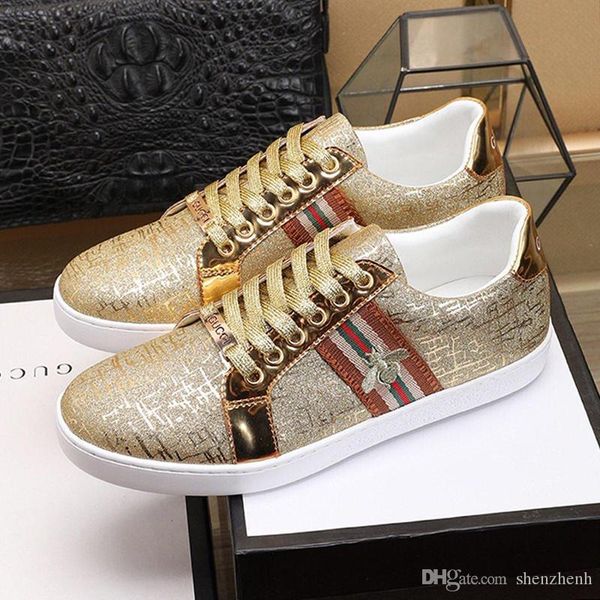 

new arrival mens ace bees sneaker mens shoes breathable fashion classic comfortable vintage footwears plus size lace -up low sho, Black