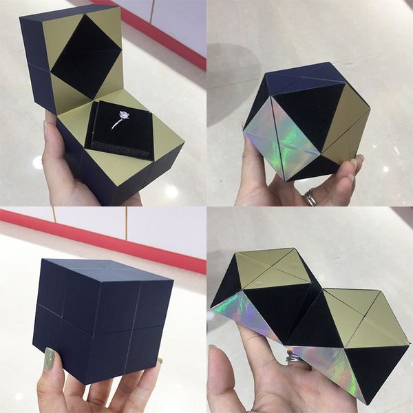 

silver jewelry city tiktok magic ring proposal gift internet ring pendant celebrity jewelry box bracelet necklace pendant box, White