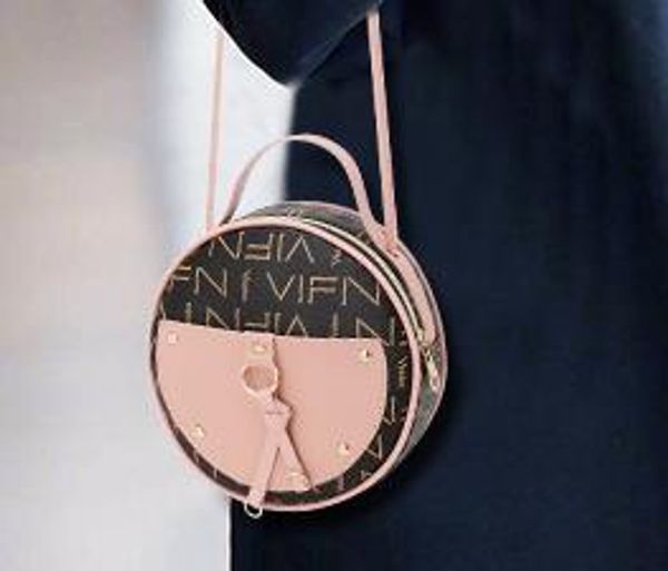 

2020 новая мода простой контраст цвета ретро маленький круглый мешок casual wild плеча сумки / свободная перевозка груза самый лучший продав