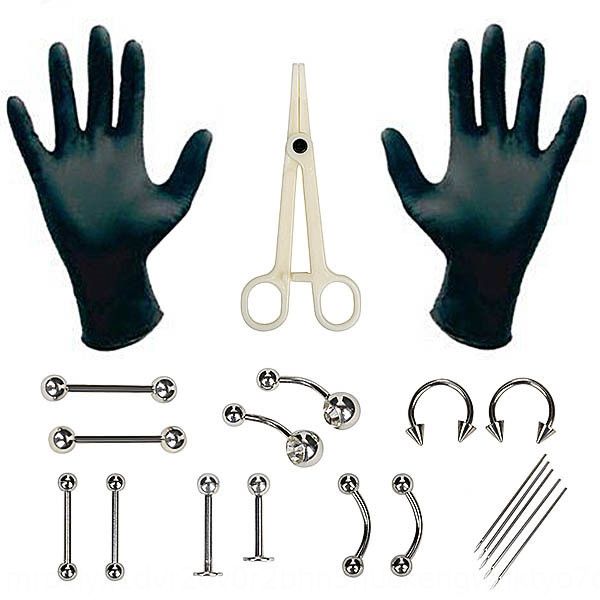 

gmedi puncture 20-piece body piercing tool 40g puncture jewelry tools tools 20-piece set body piercing jewelry set tool 40, Silver