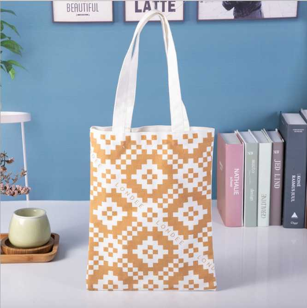 

handbags custom canvas tote bag print text your design grocery daily use reusable cotton travel casual shopping bag