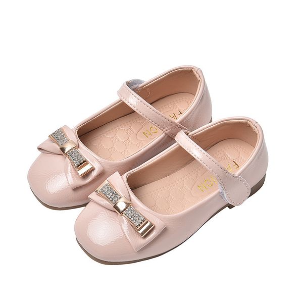 

black red pink bowknot baby girl princess shoes fashion soft soled girls patent leather shoes girls student dance party shoes, Black;grey