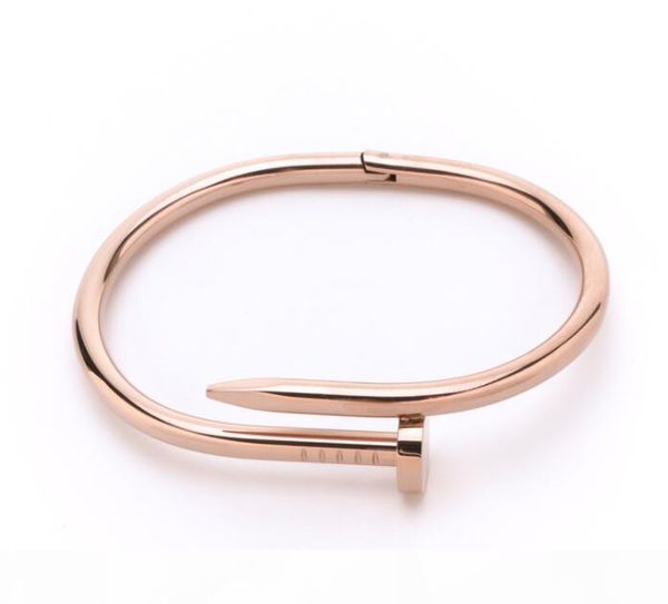 

stainless steel lovers bracelet classic cuff rose gold silver bangle men women available bracelets pulsera, Black