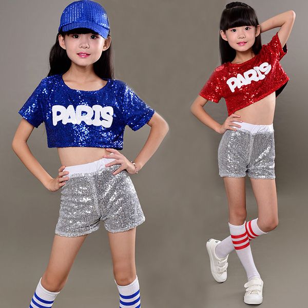 

kids dresses for girls jazz dance costumes hip hop sequin tutu dress holographic stage performance clothing festival outfit, Black;red