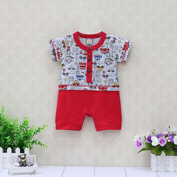 

baby short sleeve one piece boys bodysuits pure cotton newborn clothes girls button clothing summer thin suits, Blue