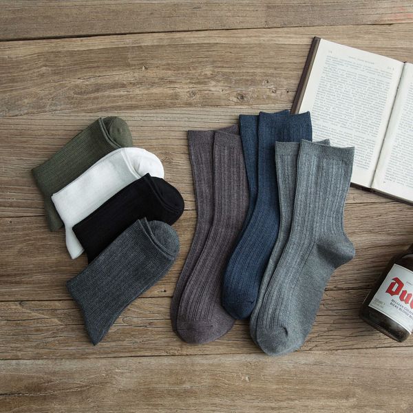 

jmym7 wazi men's business men's cotton autumn and winter gentleman mid-calf deodorant sweat-absorbent double medium sockssocks med, Black