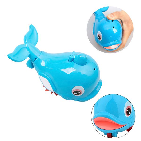 

new cute dolphin baby kids bath shower toy squirt water swimming fish pull kids floating blue toys for children