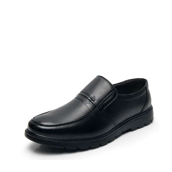 

genuine leather men dress shoes non-slip formal wedding party office shoes breathable oxfords fashion elegant work footwear, Black