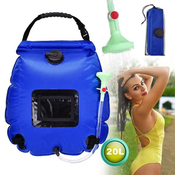 

20l solar heated shower bag outdoor portable shower bathing bag traveling camping hiking climbing body cleaning water