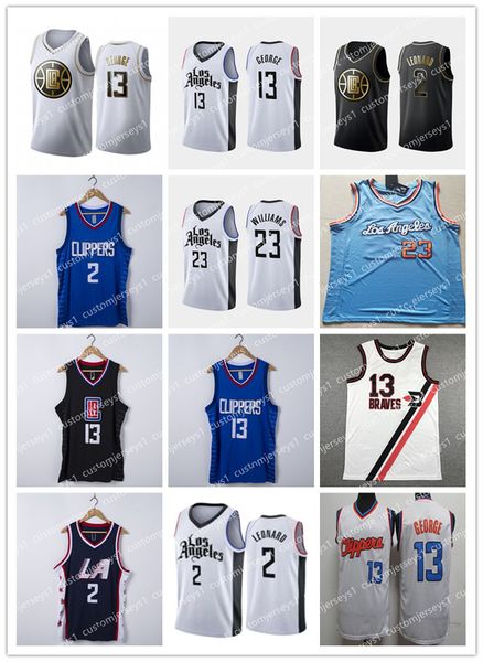 

men la clippers 13 paul george 2 kawhi leonard 23 williams jersey icon edition city basketball jerseys sports, Black;red