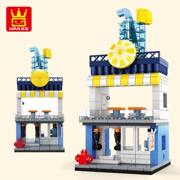 

new and interesting wangge small particle mini street view building blocks modern city building house boys and girls toy model series