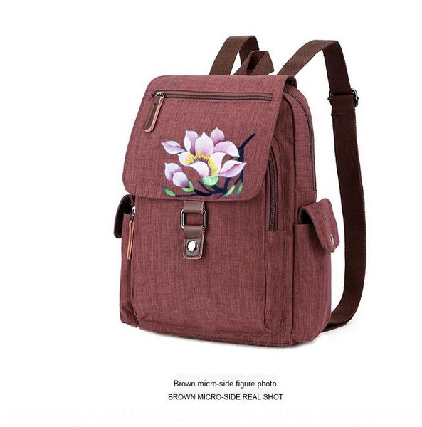 

new anti-splash material hand hand backpack backpack outdoor travel multi-functional men's and women's bag hand-painted universal, White