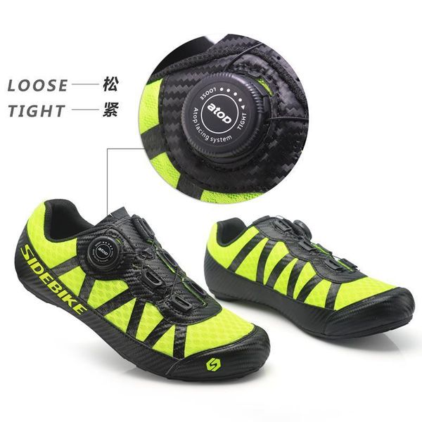 

power cycling shoes casual breathable non locking hard soled cycling shoes for men and women's road mountain bike, Black