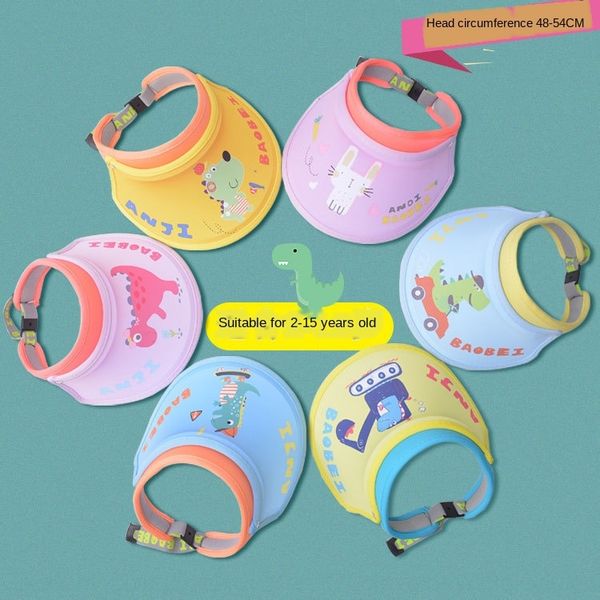 

new baby cartoon cute color hat children's summer candy candy sun protection travel boys and girls empty sun hat, Yellow