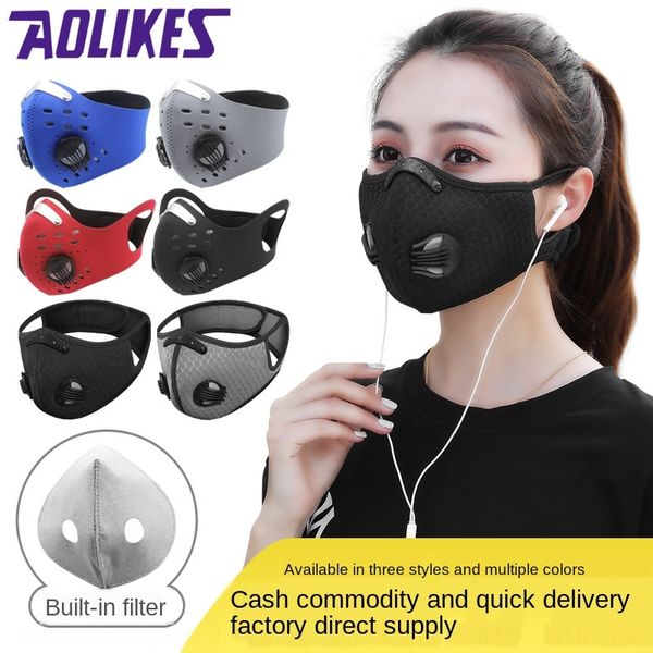 

n riding mouth outdoor running warm anti-haze pm2.5 warm mask filter filter dust-proof sports mask 95, Black