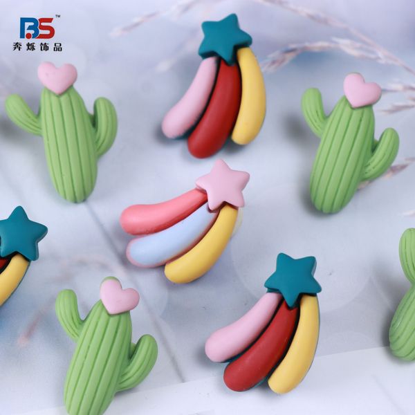 

resin diy contrast color banana simulation plant cactus children's diy banana accessories headdress mobile phone shell accessories, Slivery;white