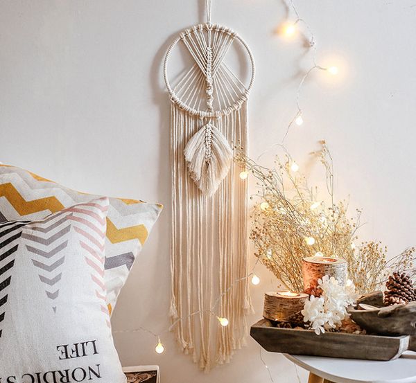 

the latest 20x89cm size european and american style hand-woven cotton rope dream catcher tapestry decoration anywhere, ing