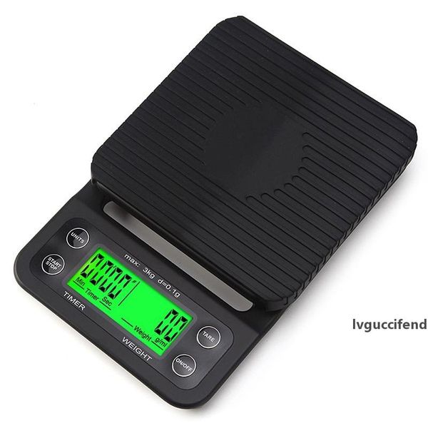 

digital coffee scales 6.6lb/3kg - timer and tare function built-in kitchen scale for baking & coffee maker with lcd display t200326