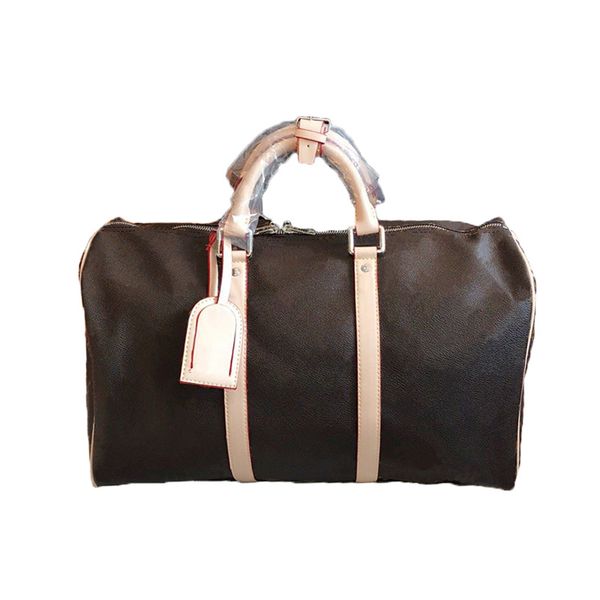 

duffel bag m41414 women m40605 men travel bags 50cm weekend luggage travel bag pu leather designer l flower handbag