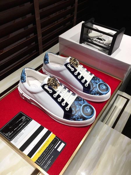 

2020t limited edition medusa classic print men's low-sneakers, fashionable wild casual outdoor tide shoes, size: 38-45, Black