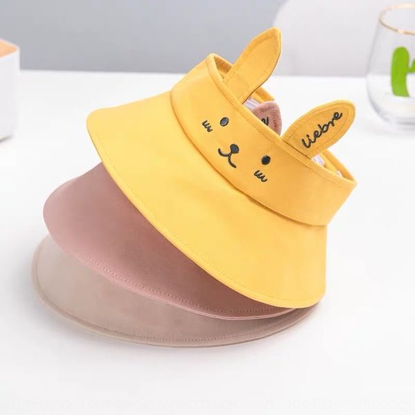 

new children's baby cotton empty super cute rabbit girl outdoor sun new children's cap baby breathable cap hat breathable hat, Yellow