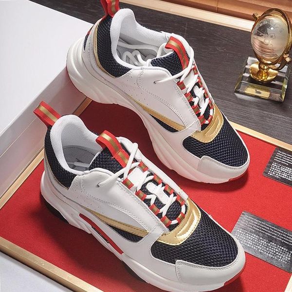 

fashion classic b22 calfskin sneaker lightweight men 's shoes manner schuhe lace -up low casual comfortable shoes chunky sneakers, Black