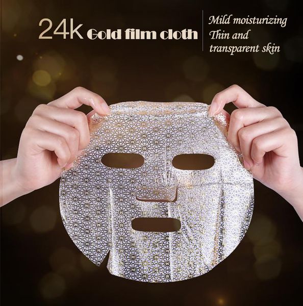 

24k gold foil mild moisturizing gold film cloth anti-aging oil control black face skin care remove wrinkles mascarilla face masks