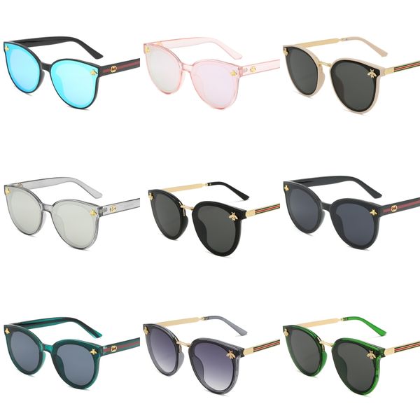 

summer woman black fashion metal outdoor wind sunglasses driving sun glasses man beach protection uv 400 roundness sunglasses 722, White;black