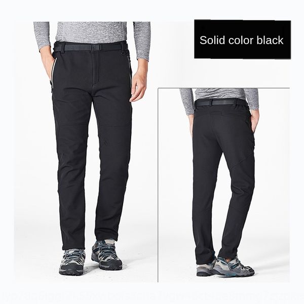 

outdoor warm men's and women's fleece thickened waterproof windproof fleece pants warm soft shell winter mountaineering pants 9922, Blue;black
