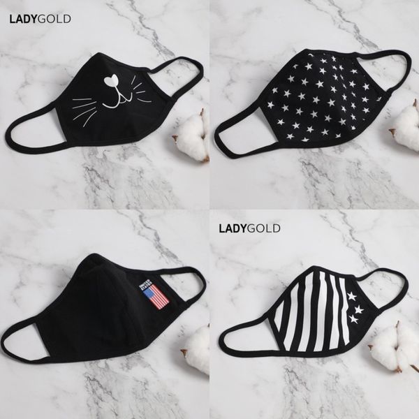 

dl sipparty anime cute bear mask fun fancy dress lower alf fa mout muffle mask dust warm windproof cotton mask#211, Black