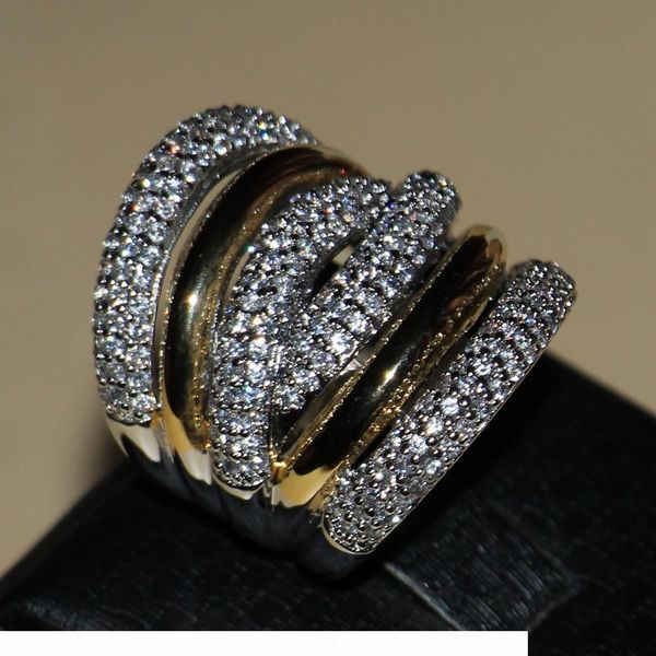 

victoria wieck full tiny stones women's fashion jewelry 14kt white&gold gold filled zirconia wedding engagement band rings gift size 5, Silver