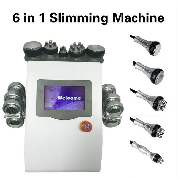 

effective 6 ems pads 160mw diode lipo laser ultrasonic cavitation rf fat celulite treatment body slimming machine, Black