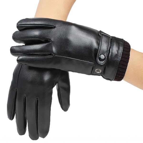 

men's touch screen pu leather gloves winter velvet warm bicycle bicycle warm windproof women's outdoor cycling driving