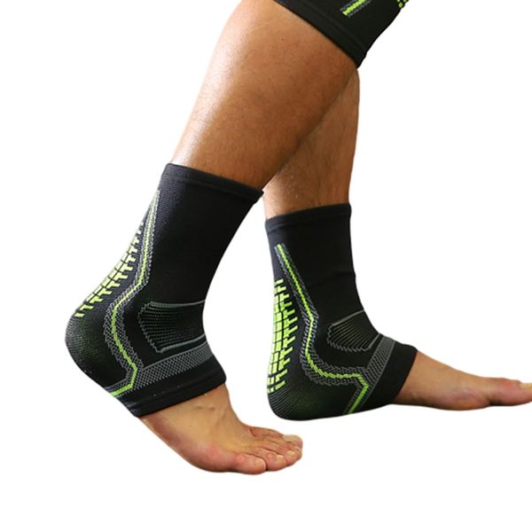 

ankle support 2pcs brace protector compression nylon elastic anti sprain basketball soccer foot enkel guard sport goods, Blue;black