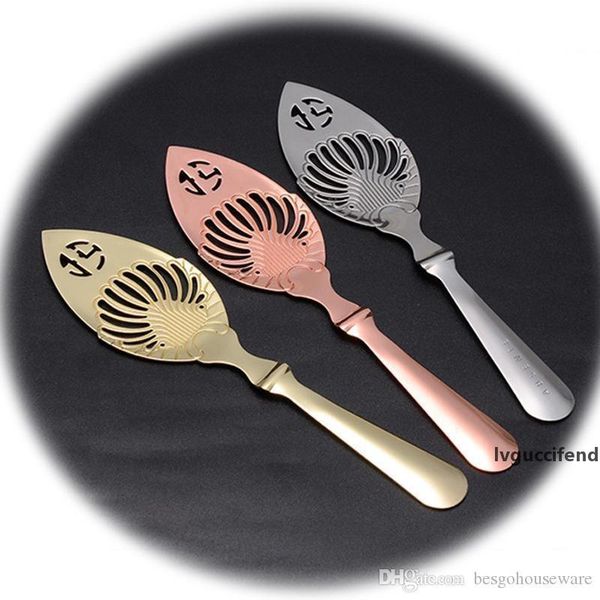 

absinthe drinkware spoons bar utensils bitter scoop sugar cake filter spoon hollow out 304 stainless steel absinthe cocktail spoon bh0454