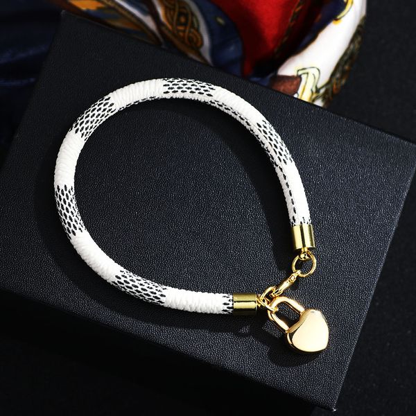 

2020 new ubeauty real cowhide stripe men women peach heart simple button fashion bracelet people exquisite gift, Silver