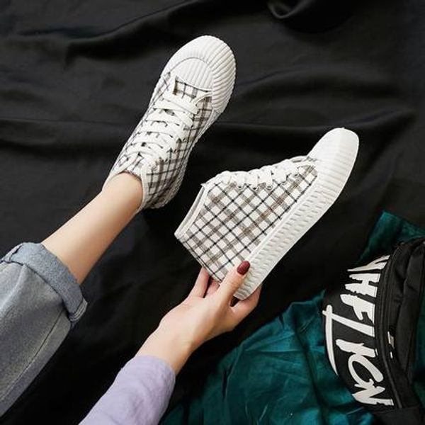 

2020 autumn new high-casual sports comfortable versatile canvas shoes women, Black