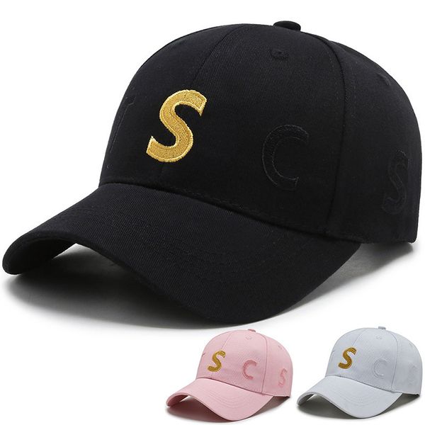 

s letters 3d embroidery baseball cotton cap adjustable couple snapback casual running hip-hop sun bone hats gorras wholesale, Black;white