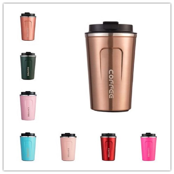 

кубок 380ml кружка изолированного кофе двустенная из нержавеющей стали вакуумной изоляции кружок кофе с герметичной крышкой из нержавеющей с